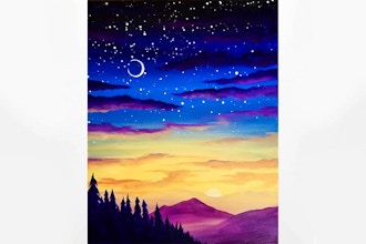Paint Nite: Purple Mountain Nightfall
